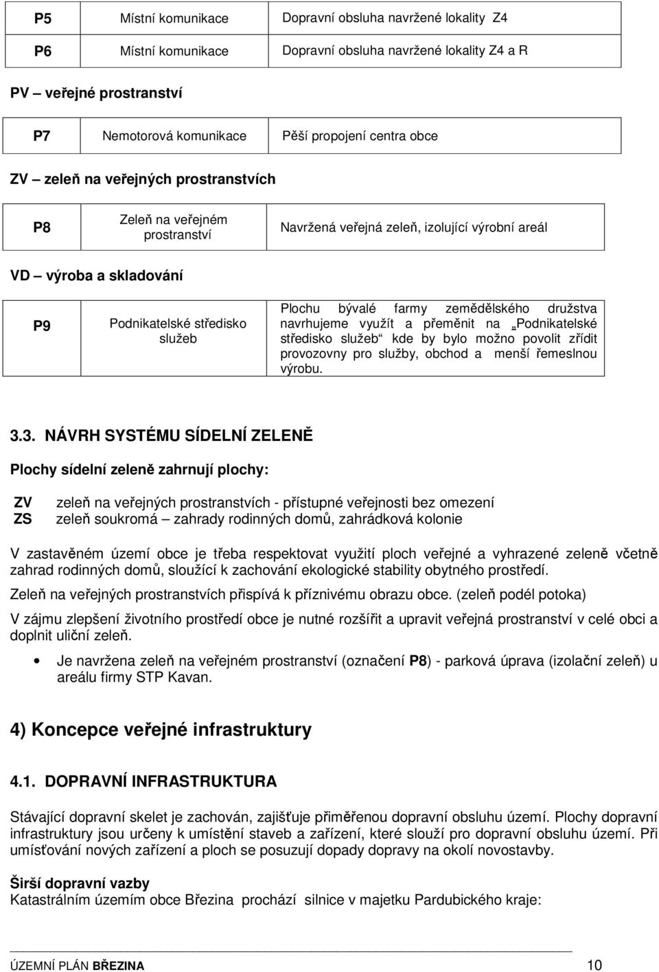 zemědělského družstva navrhujeme využít a přeměnit na Podnikatelské středisko služeb kde by bylo možno povolit zřídit provozovny pro služby, obchod a menší řemeslnou výrobu. 3.