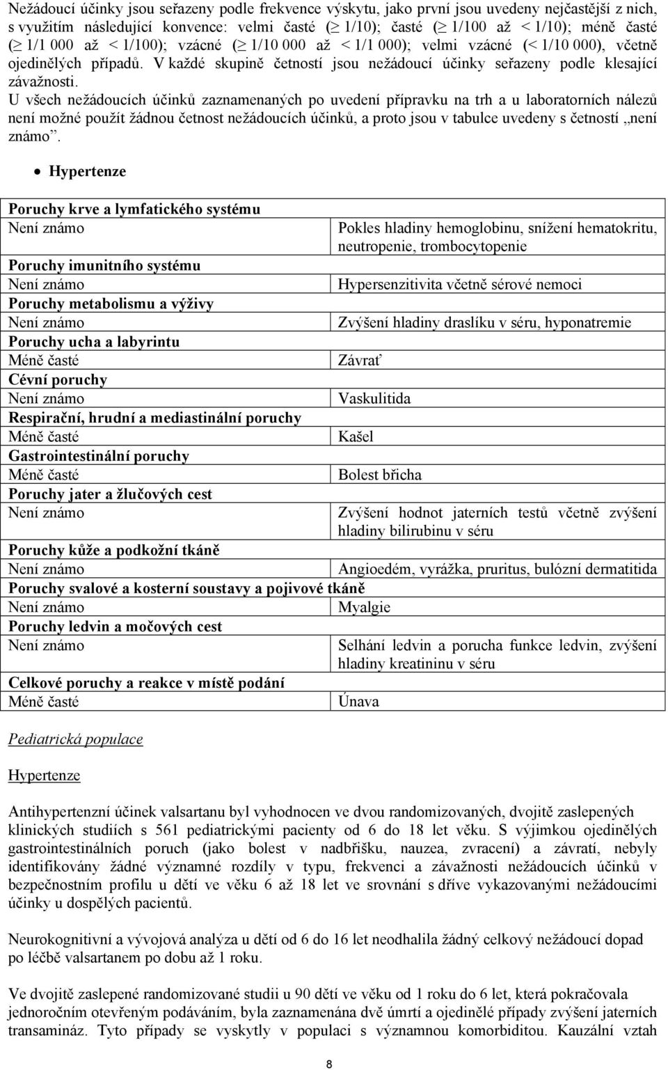 U všech nežádoucích účinků zaznamenaných po uvedení přípravku na trh a u laboratorních nálezů není možné použít žádnou četnost nežádoucích účinků, a proto jsou v tabulce uvedeny s četností není známo.