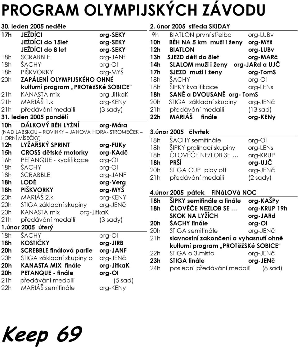 PROTěžSKé SOBICE 21h KANASTA mix org-jitkak 21h MARIÁŠ 1.k org-keny 21h předávání medailí (3 sady) 31.