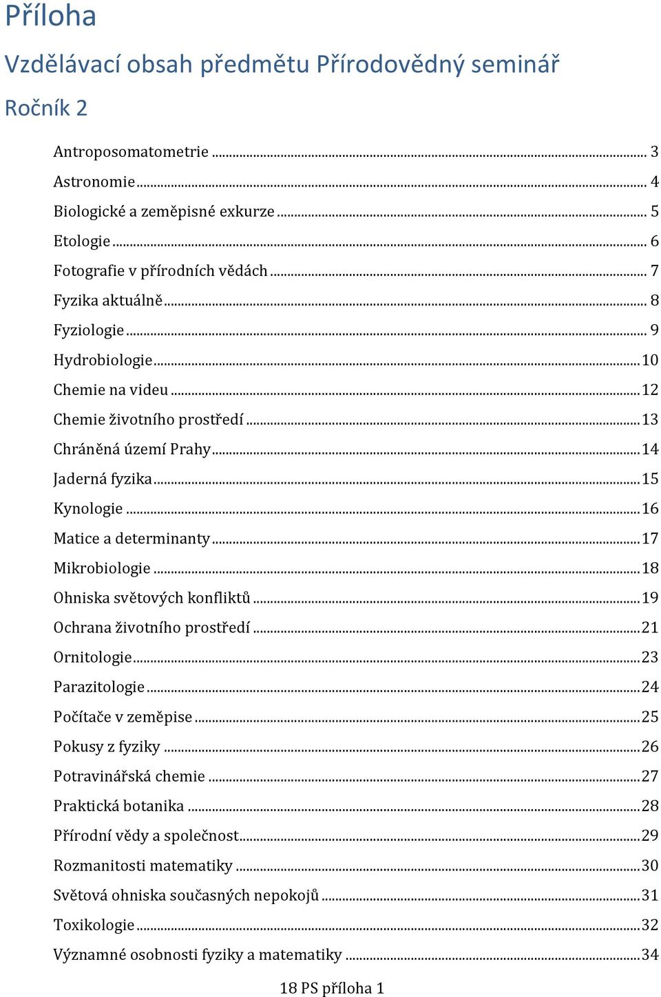 .. 16 Matice a determinanty... 17 Mikrobiologie... 18 Ohniska světových konfliktů... 19 Ochrana životního prostředí... 21 Ornitologie... 23 Parazitologie... 24 Počítače v zeměpise... 25 Pokusy z fyziky.