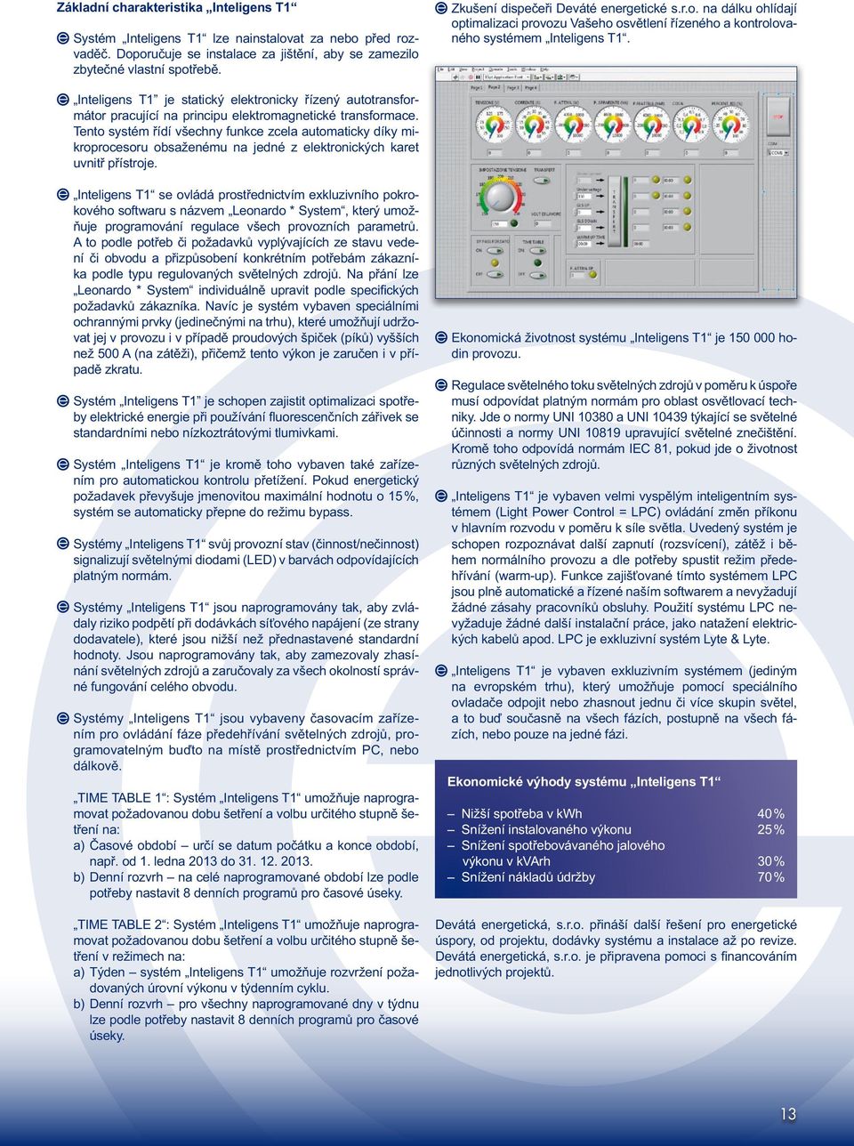 Inteligens T1 je statický elektronicky řízený autotransformátor pracující na principu elektromagnetické transformace.