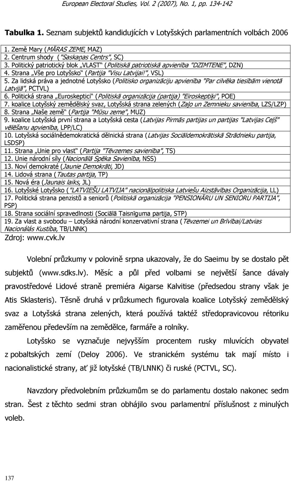 Za lidská práva a jednotné Lotyšsko (Politisko organizāciju apvienība "Par cilvēka tiesībām vienotā Latvijā", PCTVL) 6.