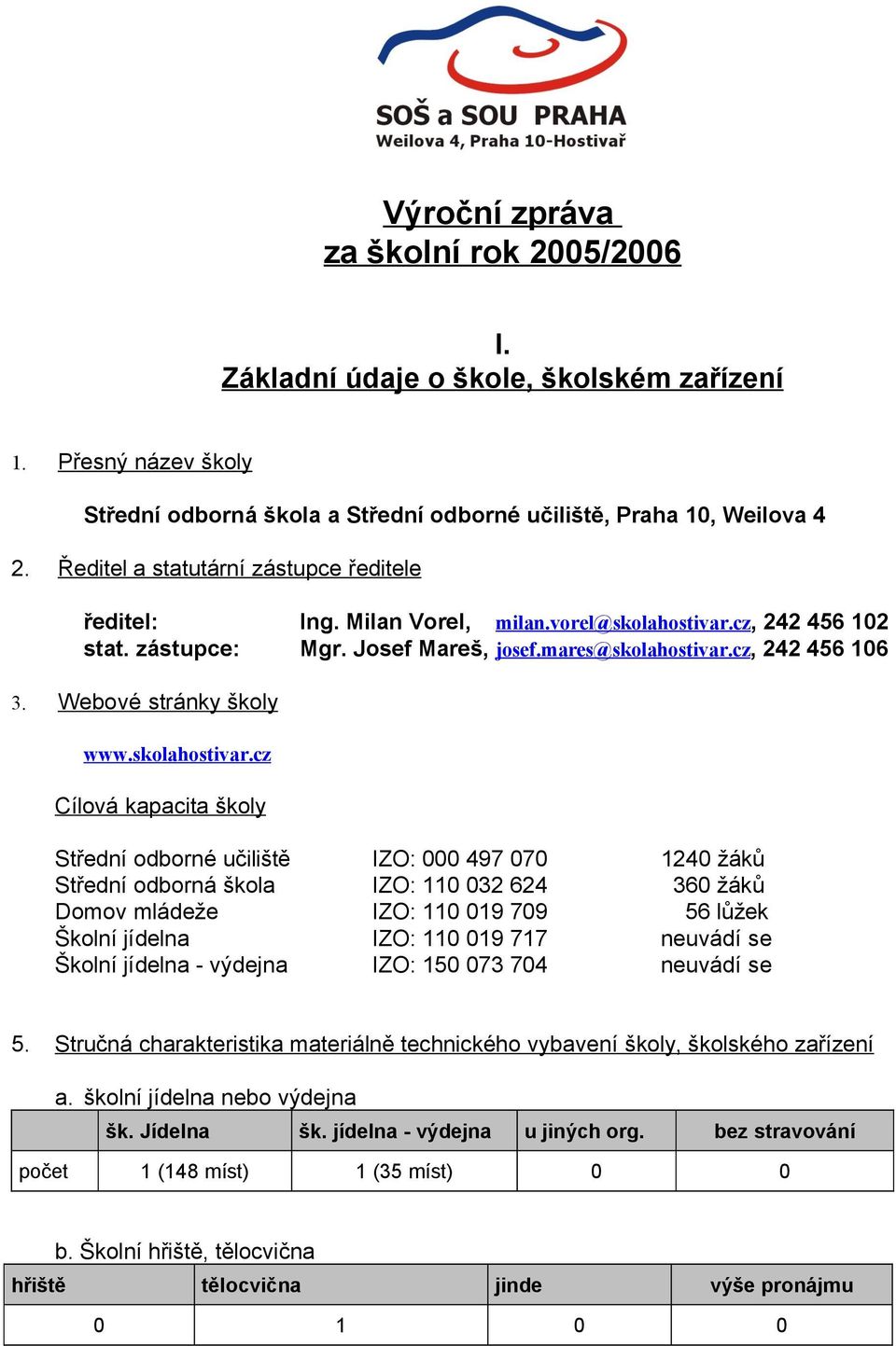 Webové stránky školy www.skolahostivar.