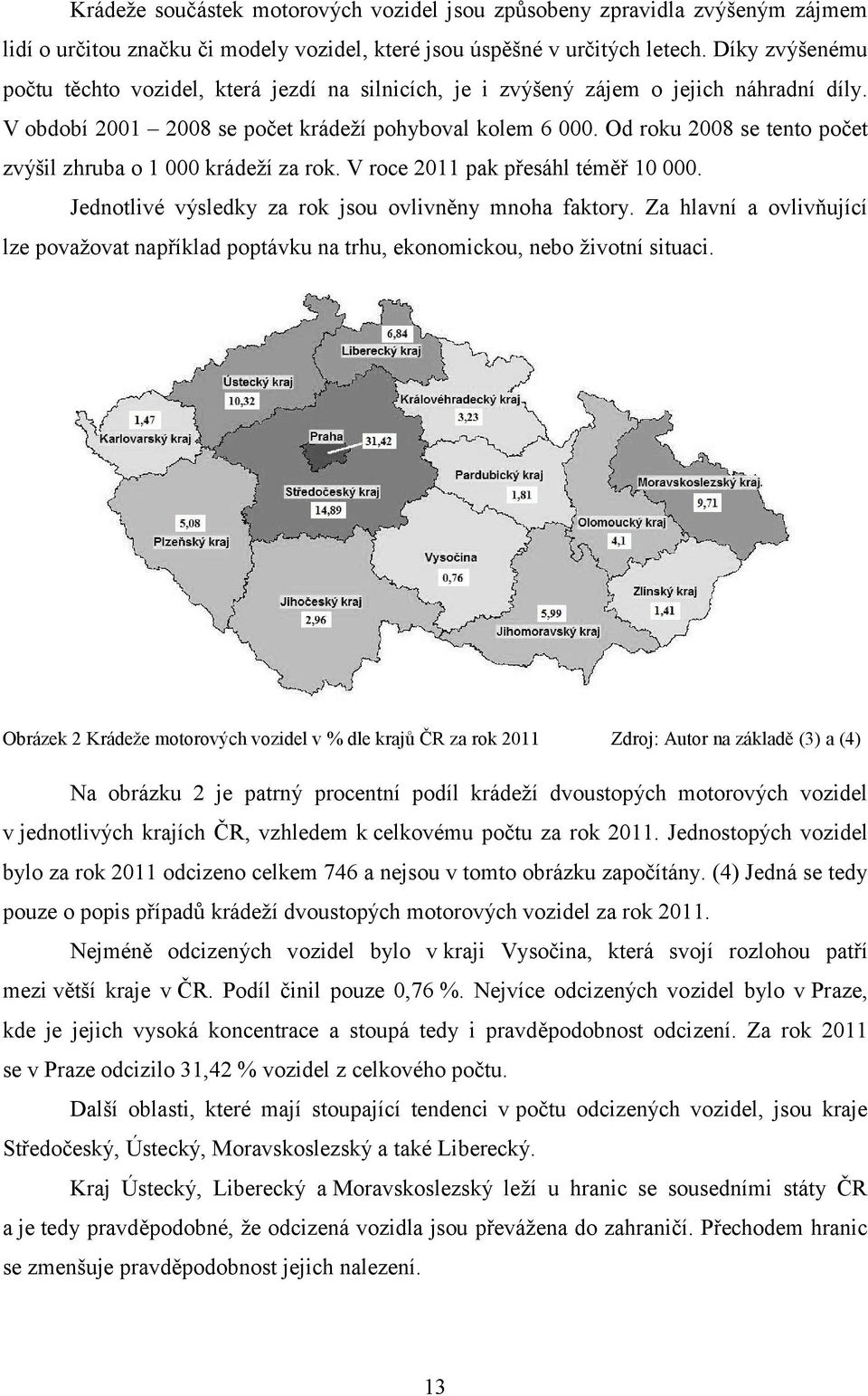 Od roku 2008 se tento počet zvýšil zhruba o 1 000 krádeží za rok. V roce 2011 pak přesáhl téměř 10 000. Jednotlivé výsledky za rok jsou ovlivněny mnoha faktory.