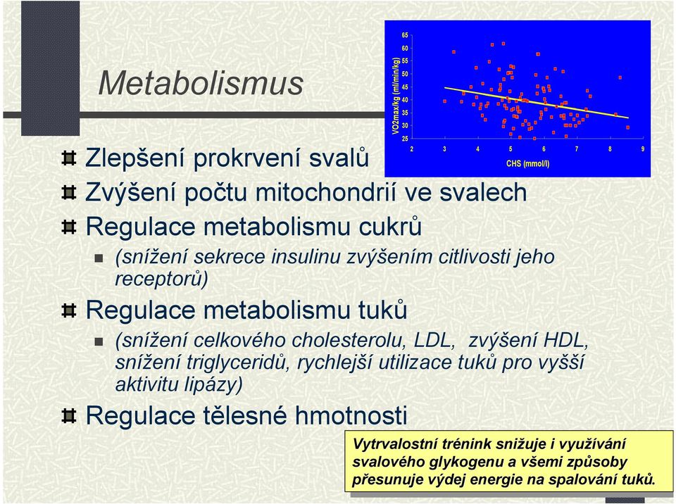 utilizace tuků pro vyšší aktivitu lipázy) Regulace tělesné hmotnosti Vytrvalostní í tré énink sniž žuje i ivyuž žívání Vytrvalostn trtrénink sni vyu Vytrvalostní snižuje využívání