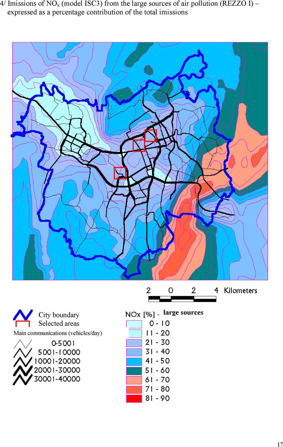 contribution of the total imissions City boundary