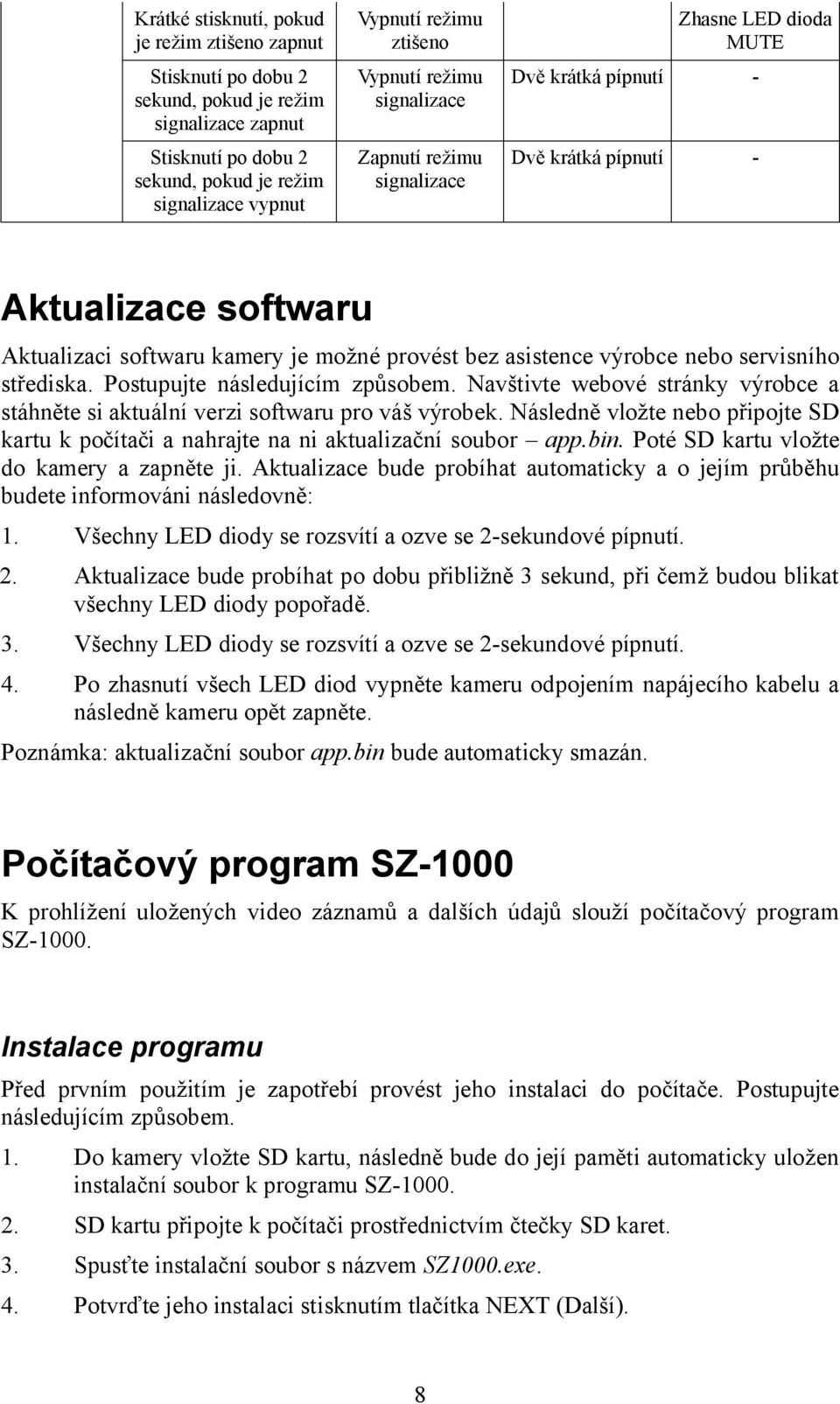 výrobce nebo servisního střediska. Postupujte následujícím způsobem. Navštivte webové stránky výrobce a stáhněte si aktuální verzi softwaru pro váš výrobek.