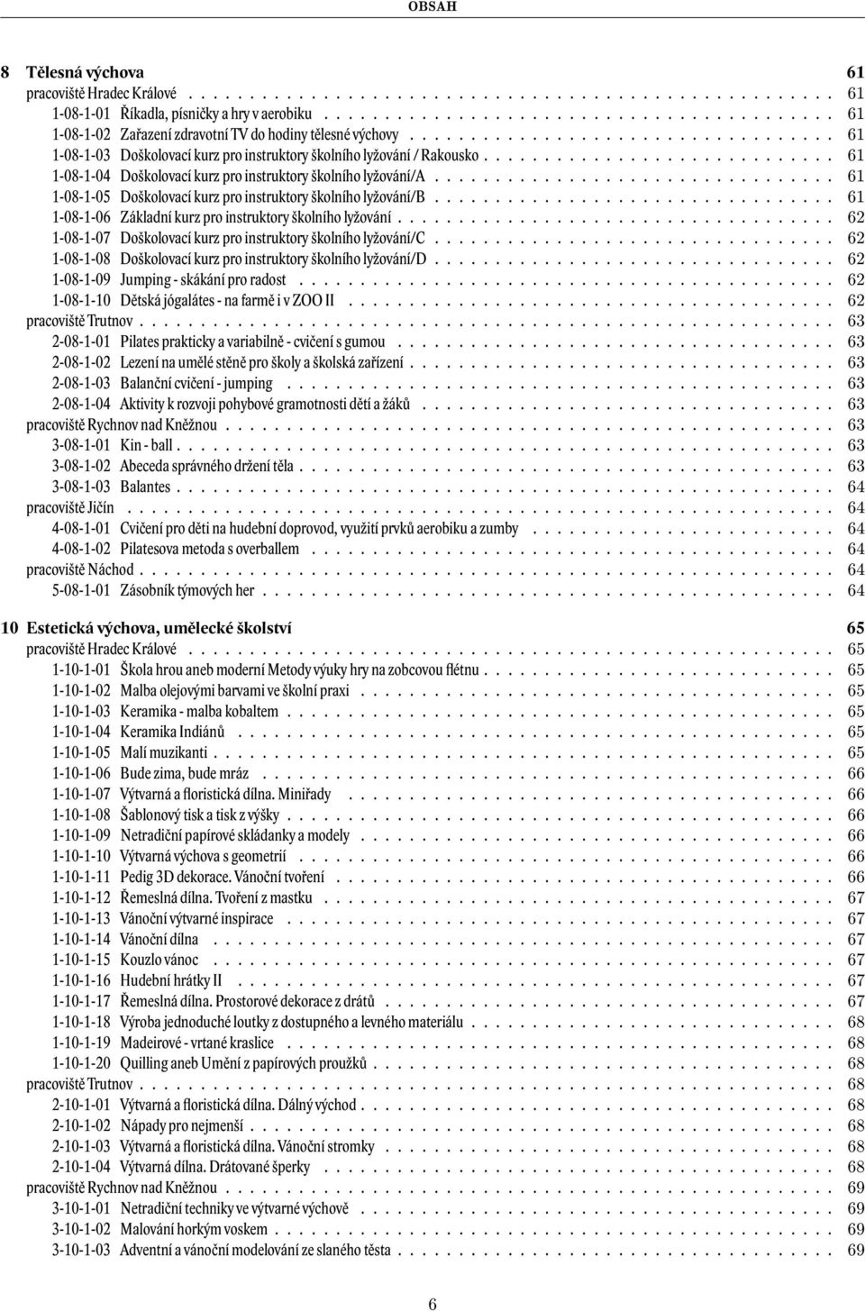 ............................ 61 1-08-1-04 Doškolovací kurz pro instruktory školního lyžování/a................................. 61 1-08-1-05 Doškolovací kurz pro instruktory školního lyžování/b.