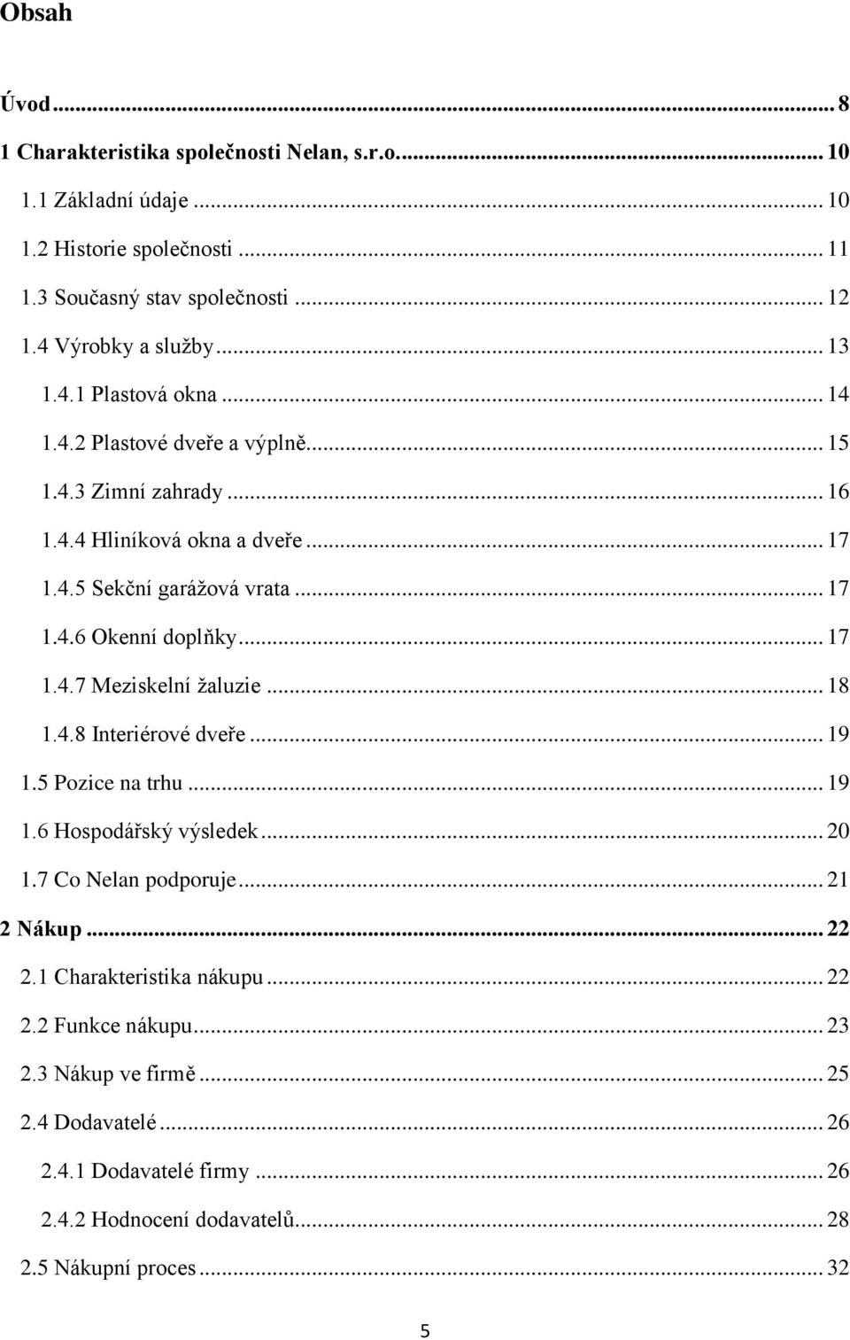 .. 17 1.4.7 Meziskelní žaluzie... 18 1.4.8 Interiérové dveře... 19 1.5 Pozice na trhu... 19 1.6 Hospodářský výsledek... 20 1.7 Co Nelan podporuje... 21 2 Nákup... 22 2.