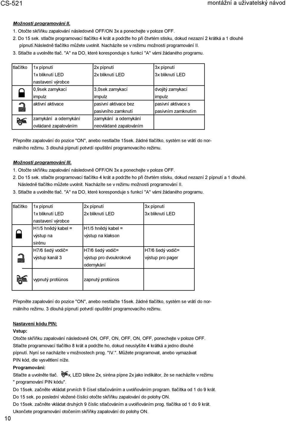 Stlačte a uvolněte tlač. "A" na DO, které koresponduje s funkcí "A" vámi žádaného programu.