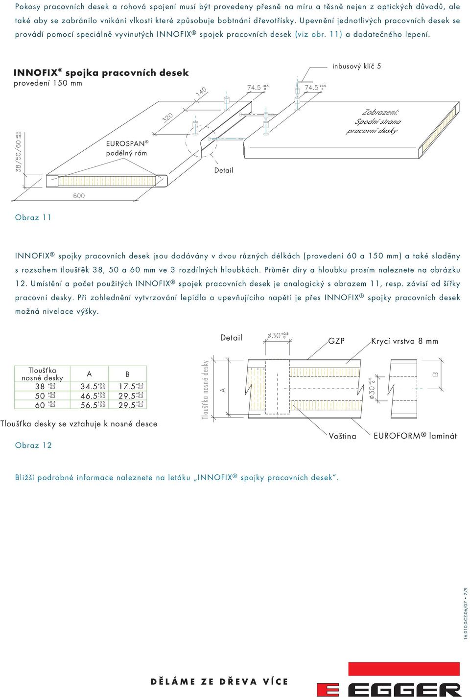 INNOFIX spojka pracovních desek provedení 150 mm inbusový klíč 5 EUROSPAN podélný rám OFIX spojka pracovních desek dení 150 mm Detail inbusový klíč 5 Zobrazení: Spodní strana pracovní desky Obraz 11