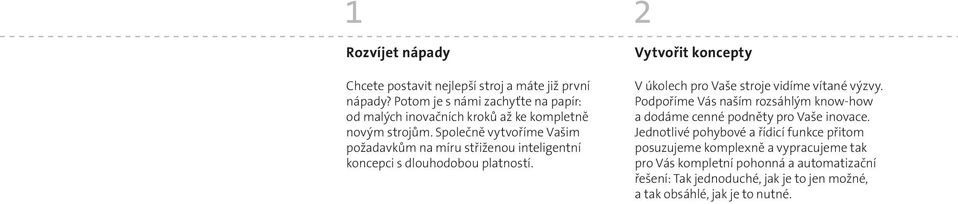 Společně vytvoříme Vašim požadavkům na míru střiženou inteligentní koncepci s dlouhodobou platností.