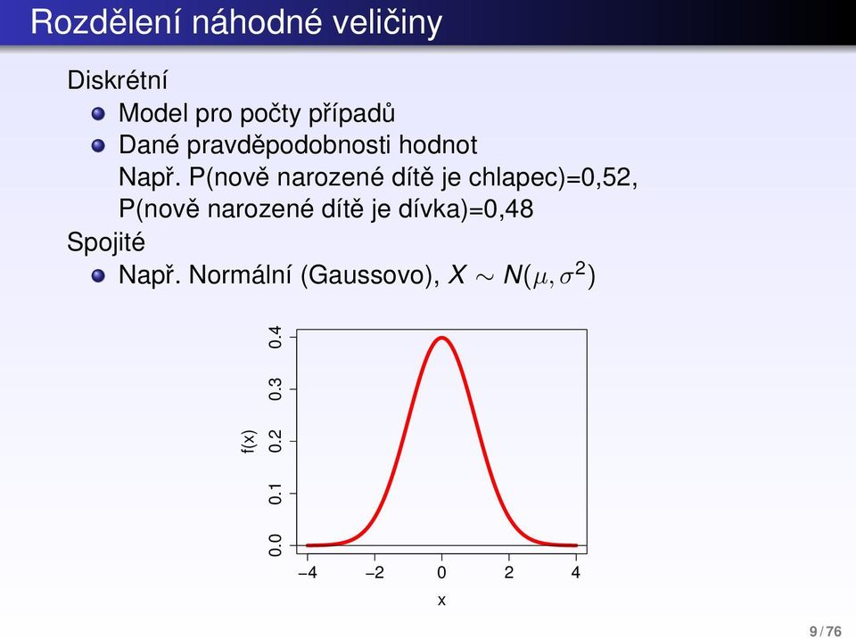 P(nově narozené dítě je chlapec)=0,52, P(nově narozené dítě je