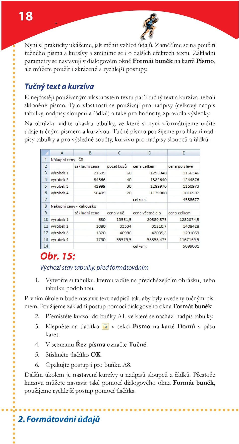 Tučný text a kurzíva K nejčastěji používaným vlastnostem textu patří tučný text a kurzíva neboli skloněné písmo.