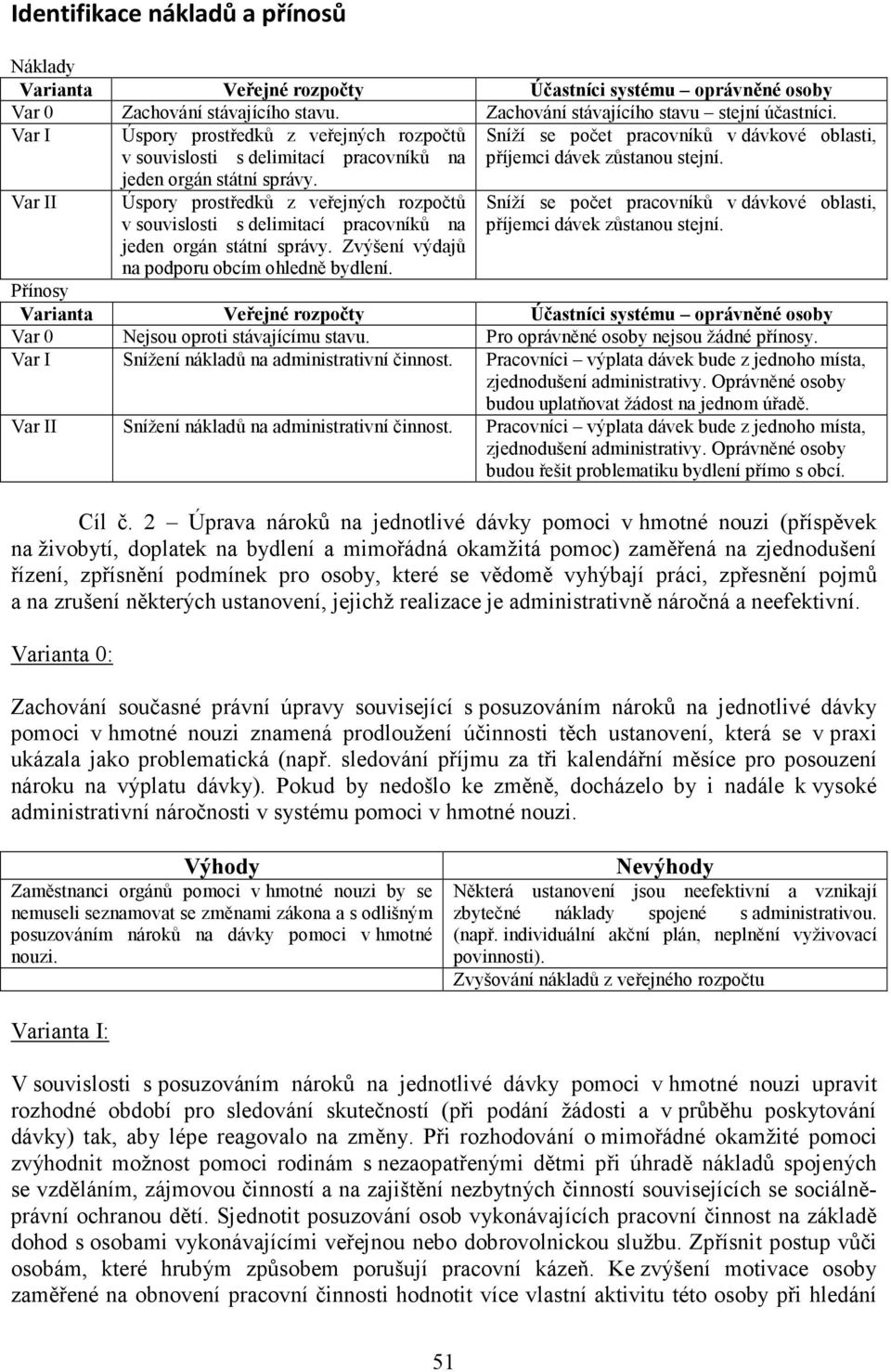 Úspory prostředků z veřejných rozpočtů v souvislosti s delimitací pracovníků na jeden orgán státní správy. Zvýšení výdajů na podporu obcím ohledně bydlení.