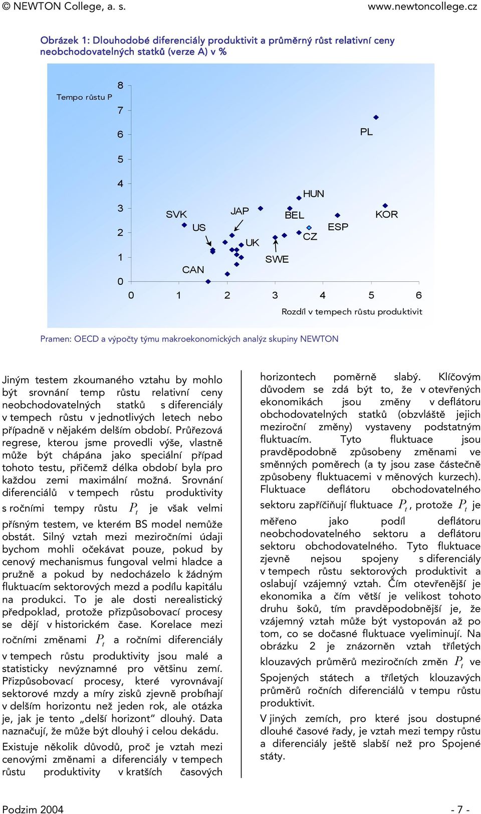 saků s diferenciály v empech růsu v jednolivých leech nebo případně v nějakém delším období.