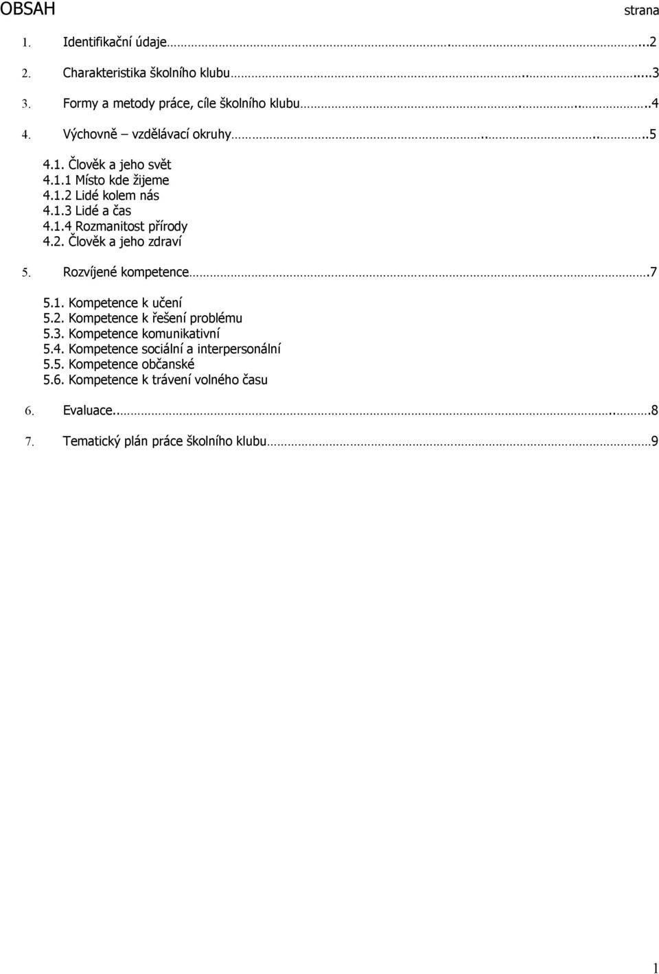 2. Člvěk a jeh zdraví 5. Rzvíjené kmpetence.7 5.1. Kmpetence k učení 5.2. Kmpetence k řešení prblému 5.3. Kmpetence kmunikativní 5.4.