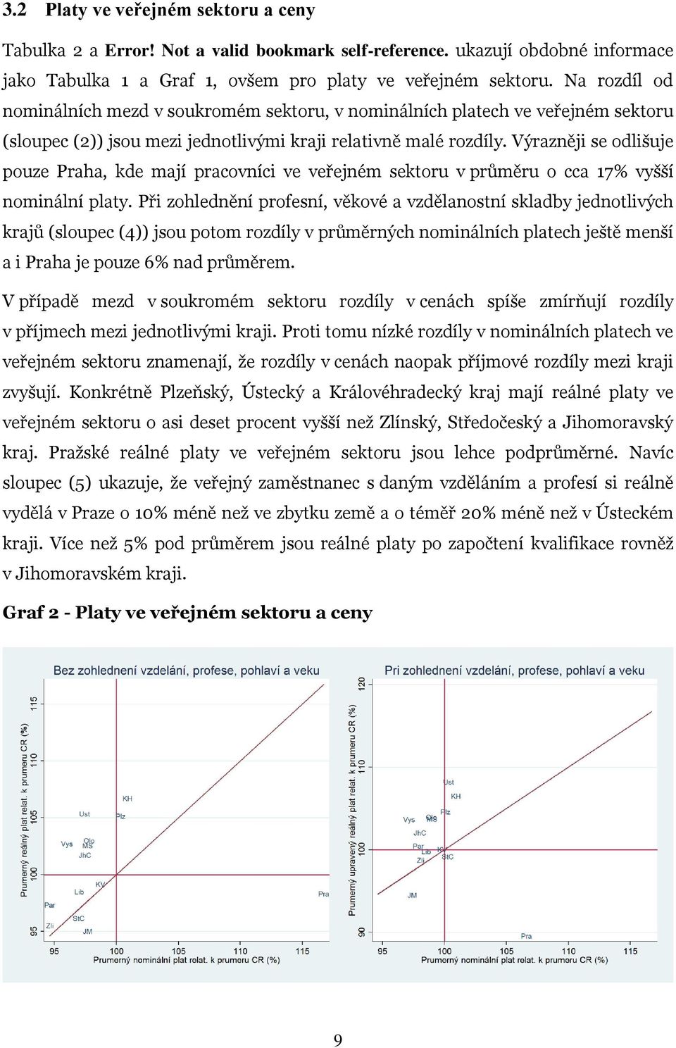 Výrazněji se odlišuje pouze Praha, kde mají pracovníci ve veřejném sektoru v průměru o cca 17% vyšší nominální platy.