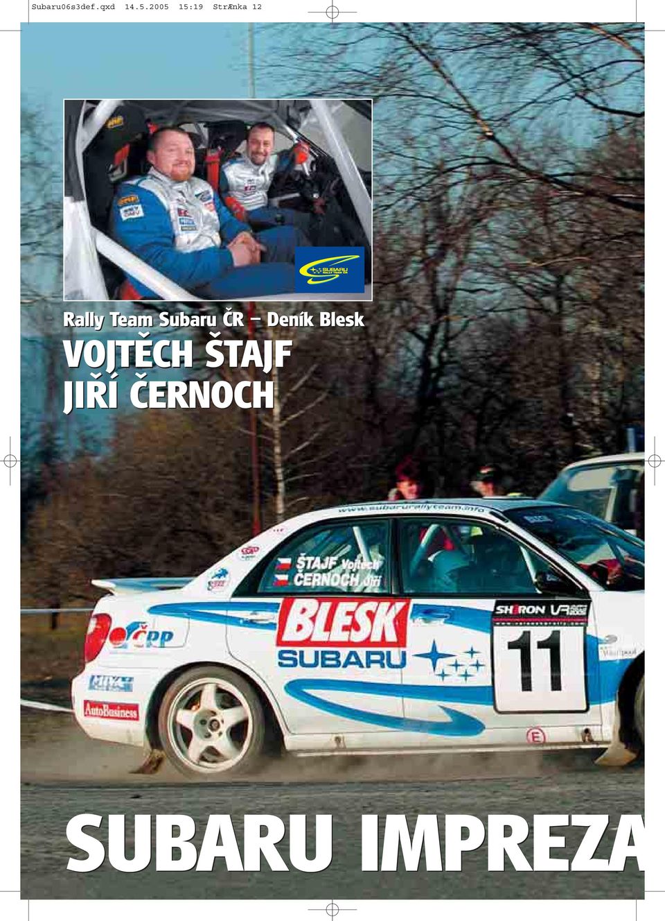 Team Subaru ČR Deník Blesk