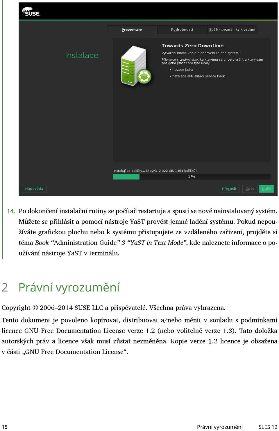 YaST v terminálu. 2 Právní vyrozumění Copyright 2006 2014 SUSE LLC a přispěvatelé. Všechna práva vyhrazena.