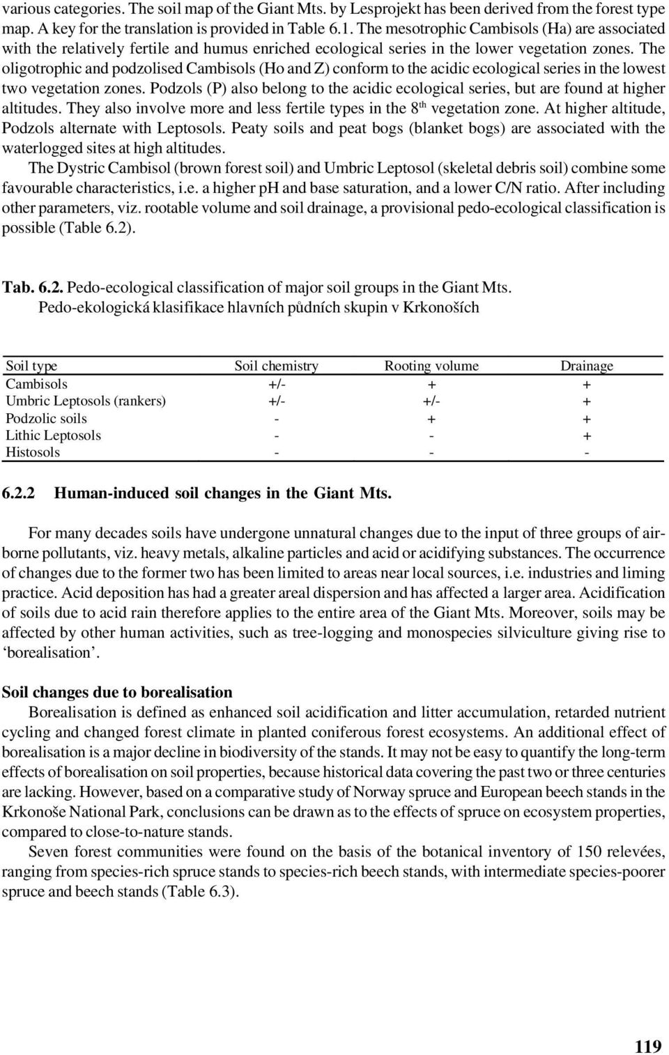 The oligotrophic and podzolised Cambisols (Ho and Z) conform to the acidic ecological series in the lowest two vegetation zones.