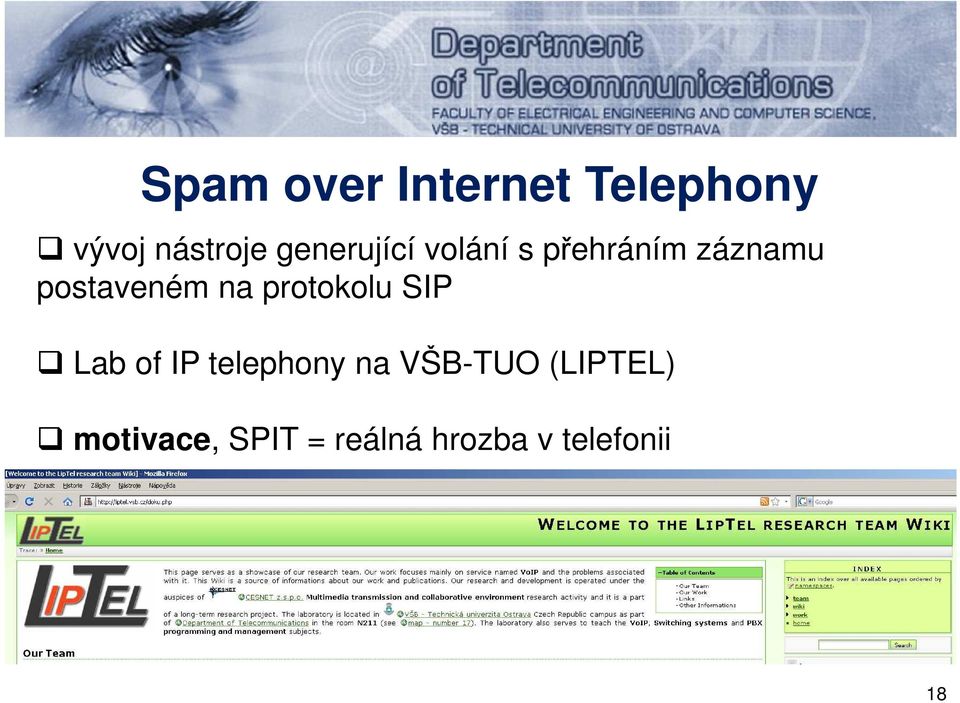 na protokolu SIP Lab of IP telephony na VŠB-TUO