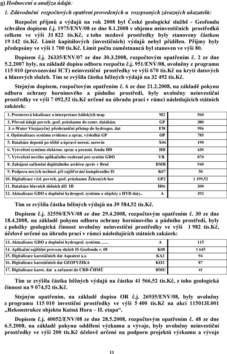 1.2008 v objemu neinvestičních prostředků celkem ve výši 31 822 tis.kč, z toho mzdové prostředky byly stanoveny částkou 19 142 tis.kč. Limit kapitálových (investičních) výdajů nebyl přidělen.