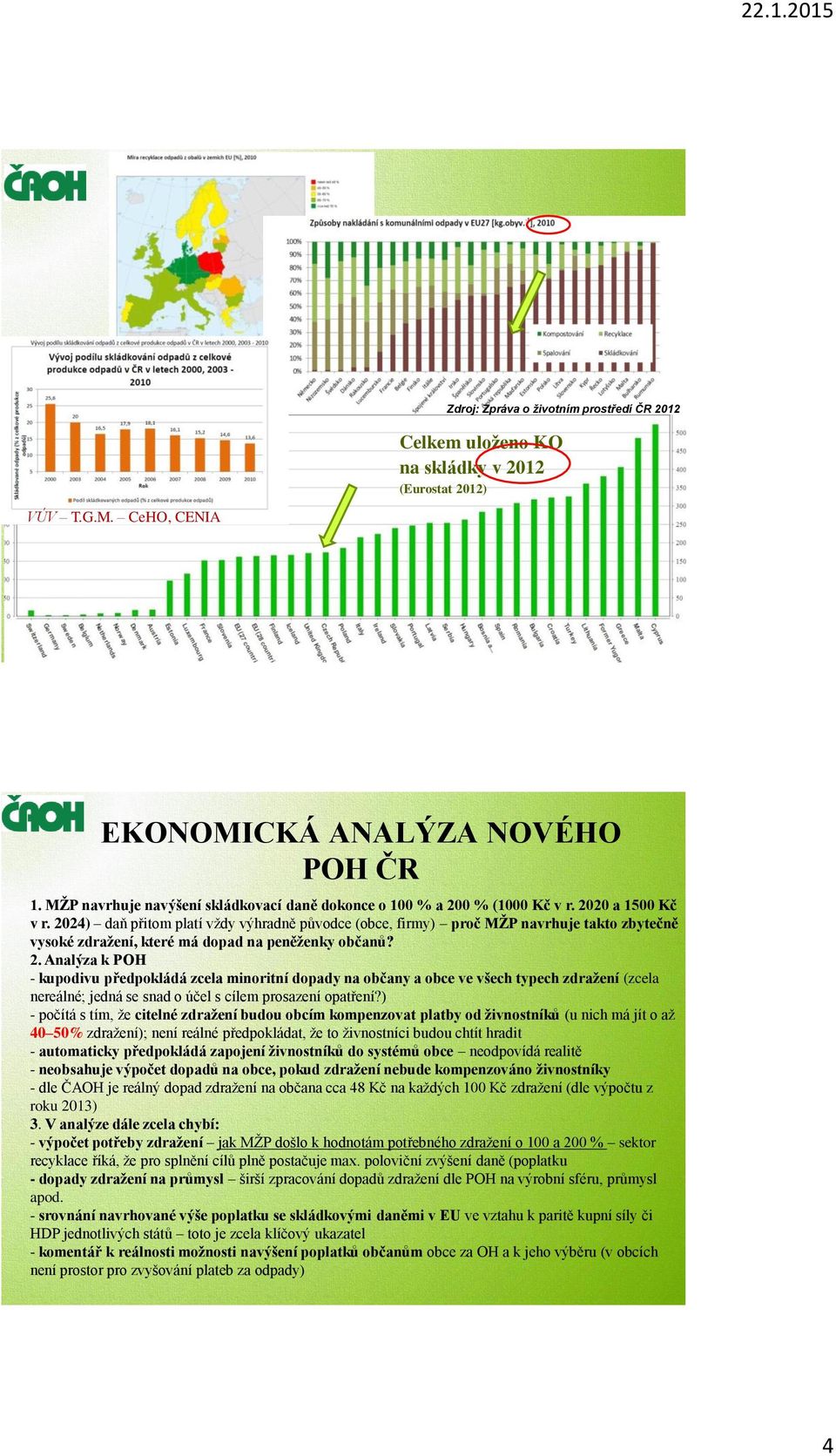 2024) daň přitom platí vždy výhradně původce (obce, firmy) proč MŽP navrhuje takto zbytečně vysoké zdražení, které má dopad na peněženky občanů? 2.