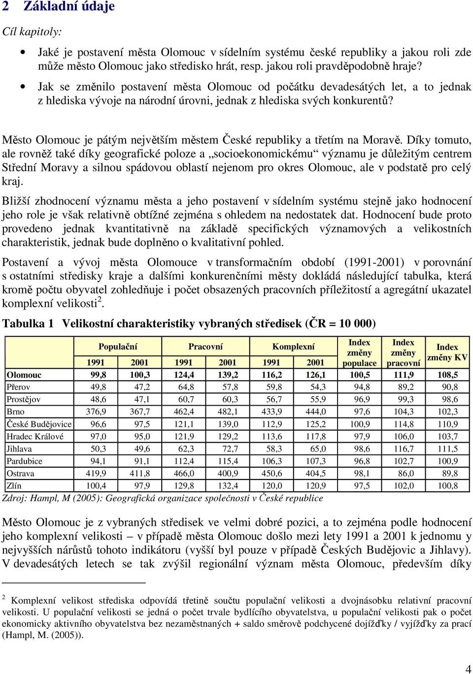 Město Olomouc je pátým největším městem České republiky a třetím na Moravě.