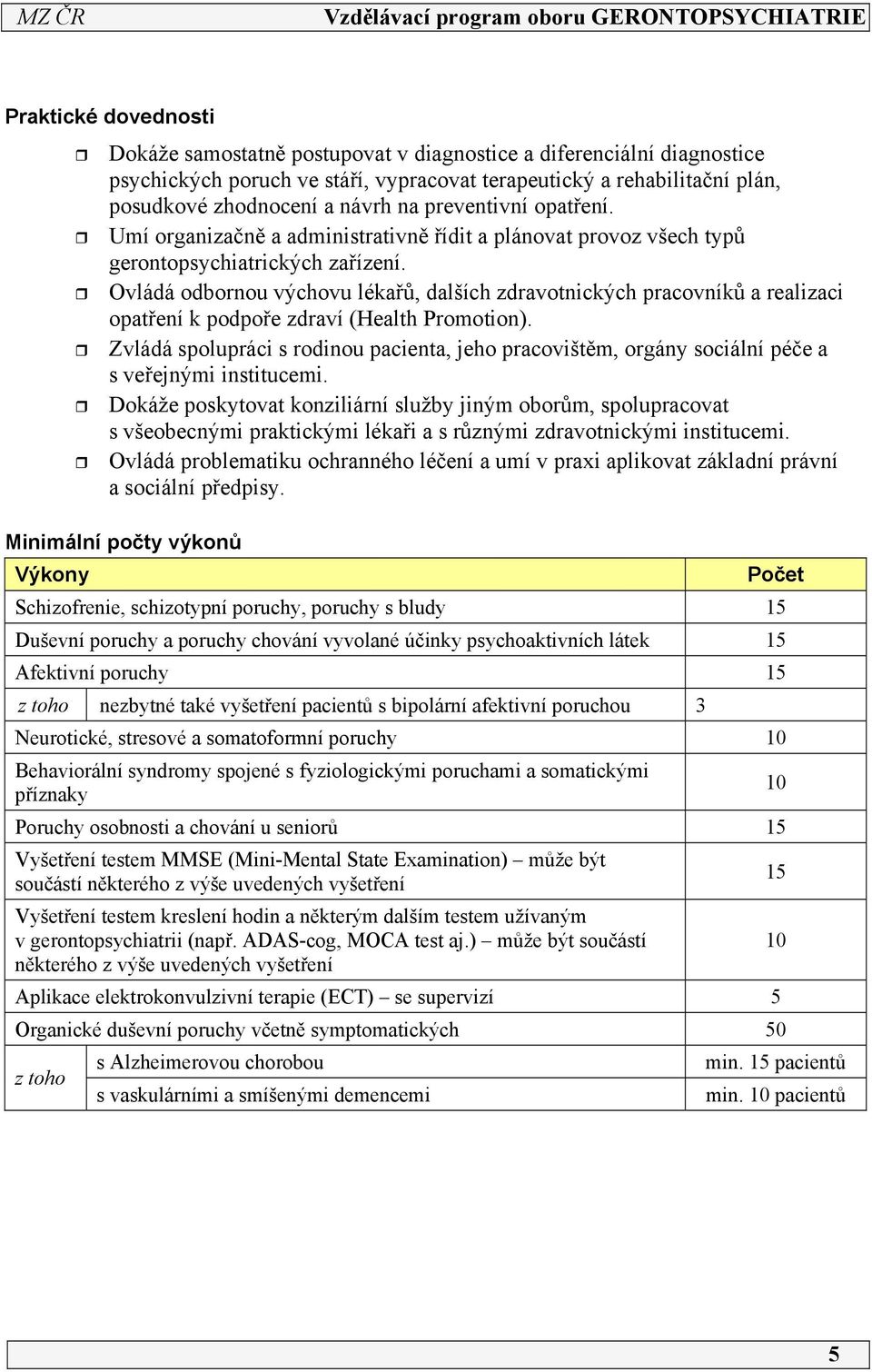 Ovládá odbornou výchovu lékařů, dalších zdravotnických pracovníků a realizaci opatření k podpoře zdraví (Health Promotion).