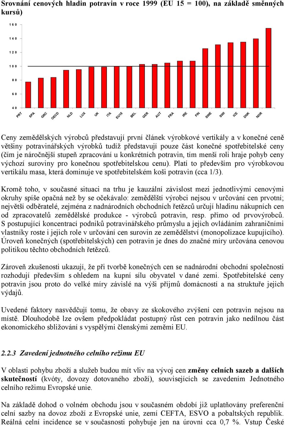 zpracování u konkrétních potravin, tím menší roli hraje pohyb ceny výchozí suroviny pro konečnou spotřebitelskou cenu).