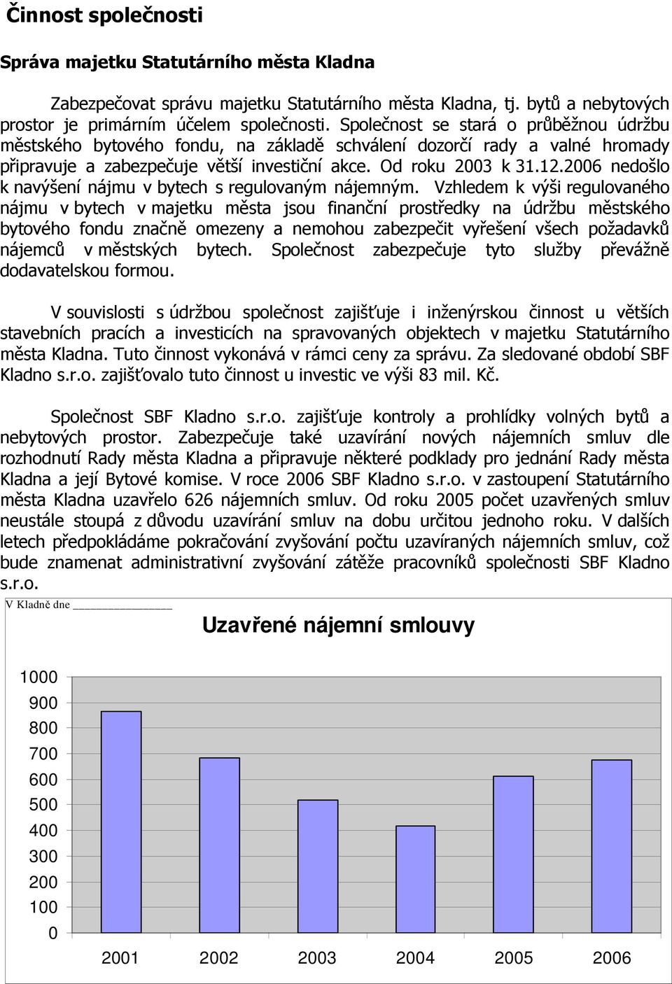 2006 nedošlo k navýšení nájmu v bytech s regulovaným nájemným.