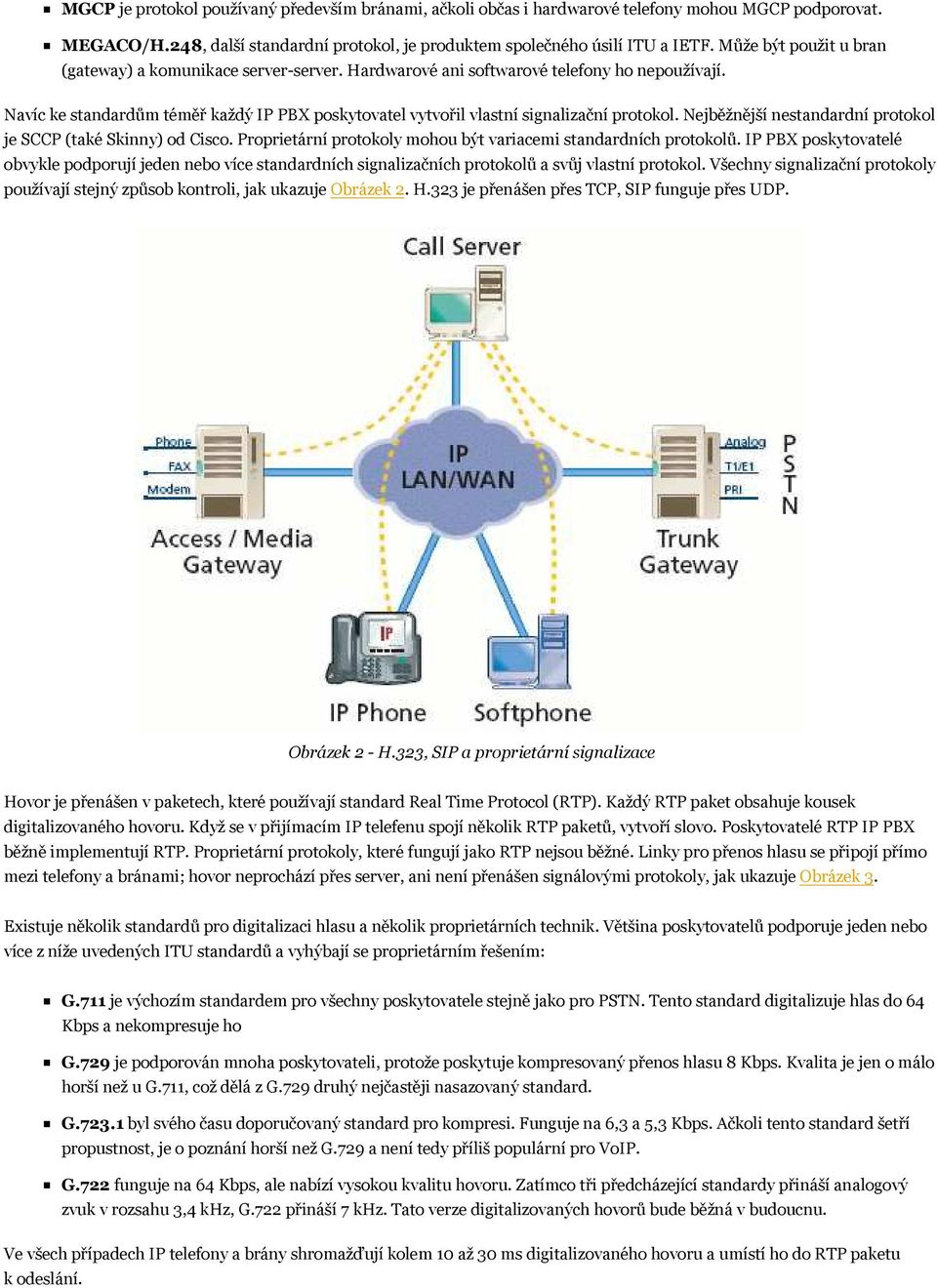 Navíc ke standardům téměř každý IP PBX poskytovatel vytvořil vlastní signalizační protokol. Nejběžnější nestandardní protokol je SCCP (také Skinny) od Cisco.