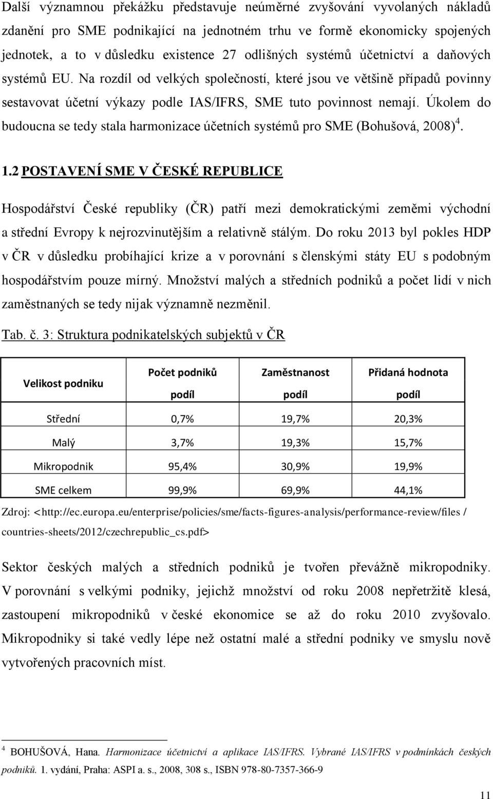 Úkolem do budoucna se tedy stala harmonizace účetních systémů pro SME (Bohušová, 2008) 4. 1.