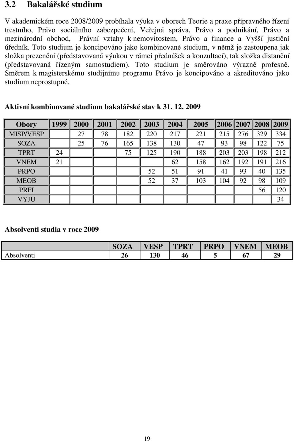 Toto studium je koncipováno jako kombinované studium, v němž je zastoupena jak složka prezenční (představovaná výukou v rámci přednášek a konzultací), tak složka distanční (představovaná řízeným