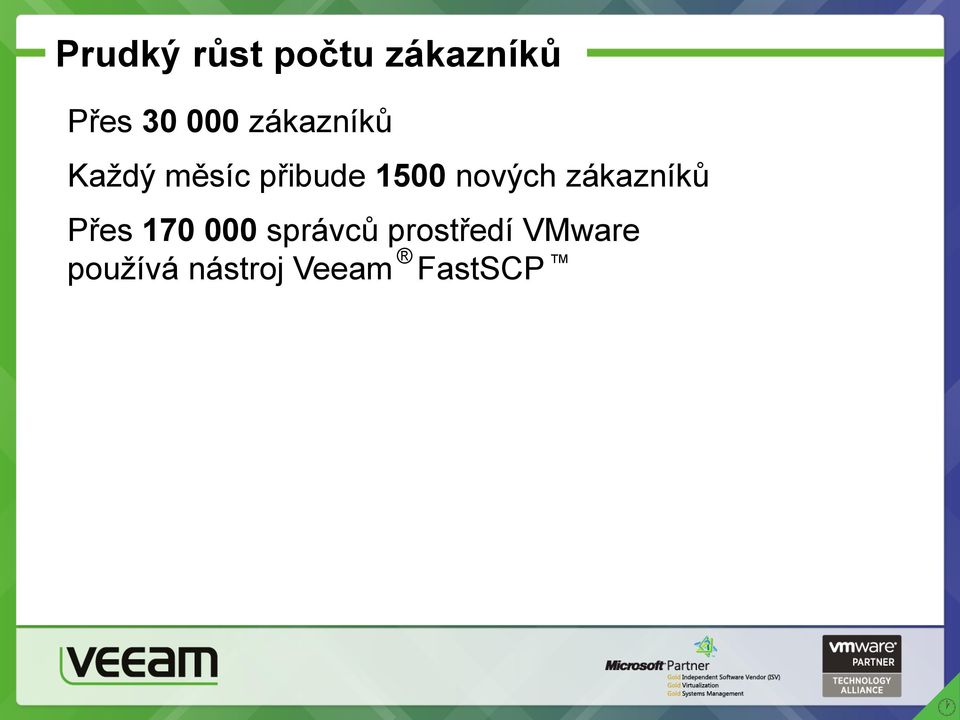 nových zákazníků Přes 170 000 správců