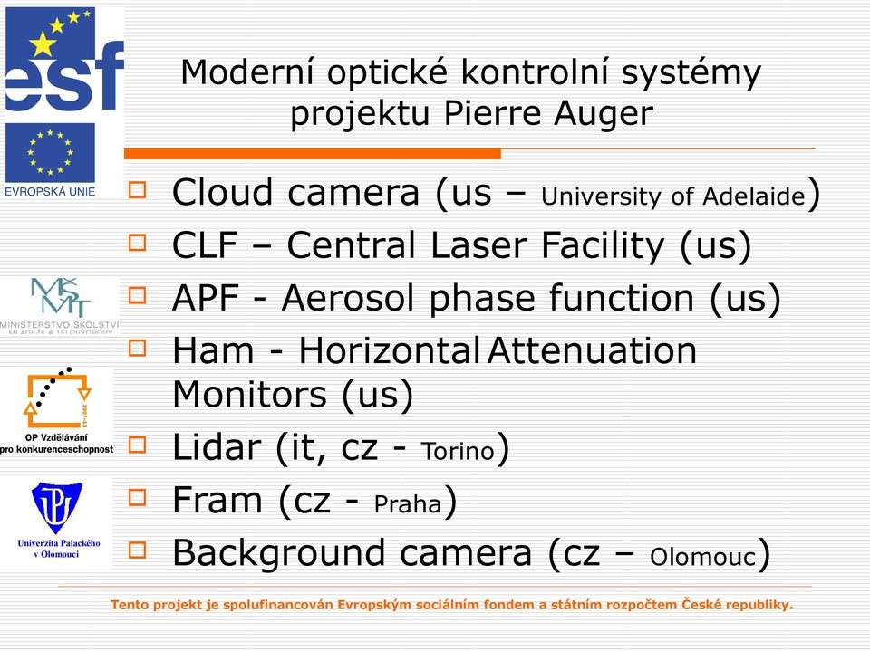 Ham - Horizontal Attenuation Monitors (us) Lidar (it,