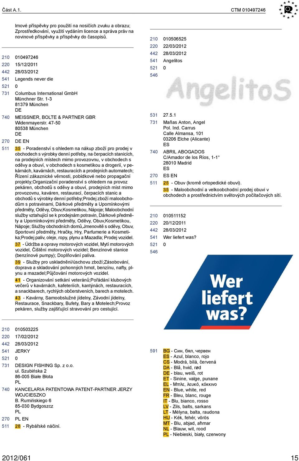 47-5 8538 München EN 35 - Poradenství s ohledem na nákup zboží pro prodej v obchodech s výrobky denní potřeby, na čerpacích stanicích, na prodejních místech mimo provozovnu, v obchodech s oděvy a