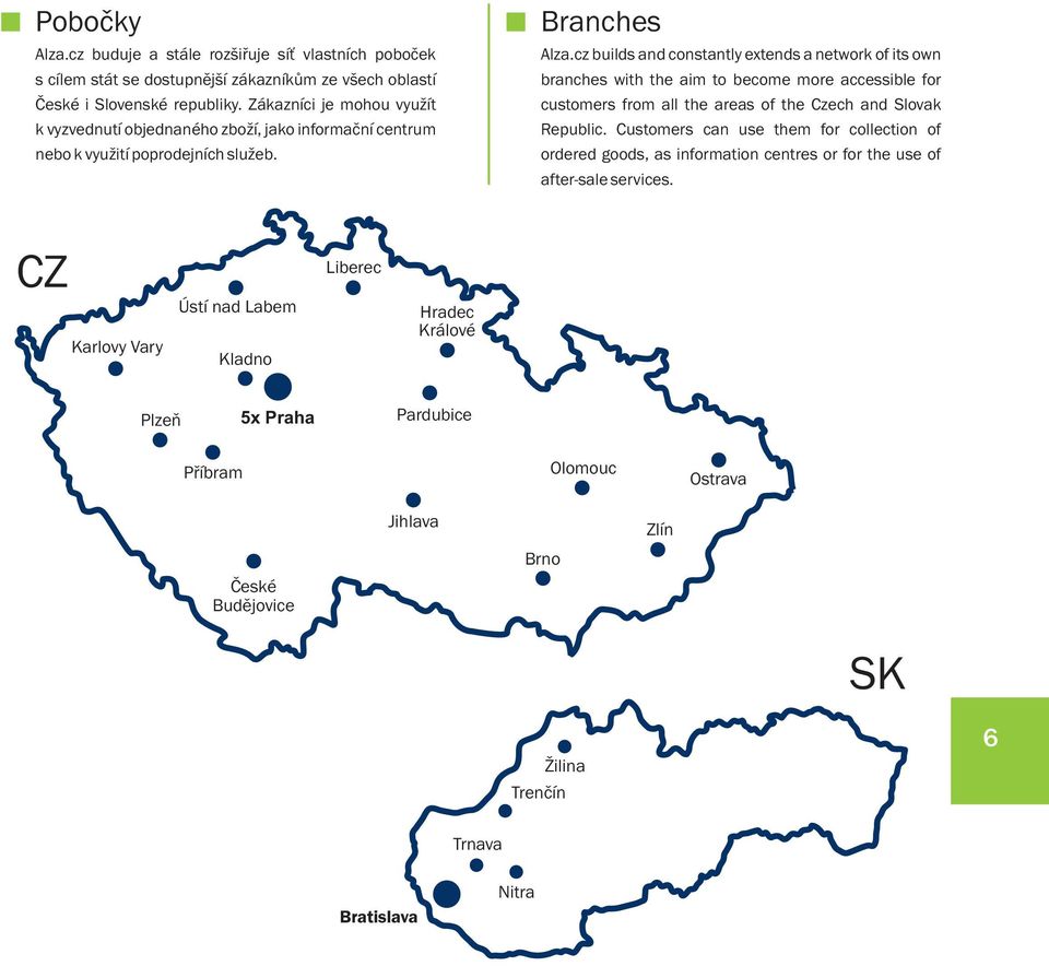 cz builds and constantly extends a network of its own branches with the aim to become more accessible for customers from all the areas of the Czech and Slovak Republic.