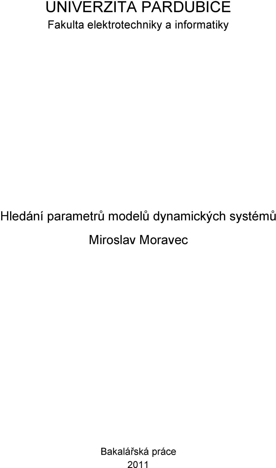 Hledání parametrů modelů