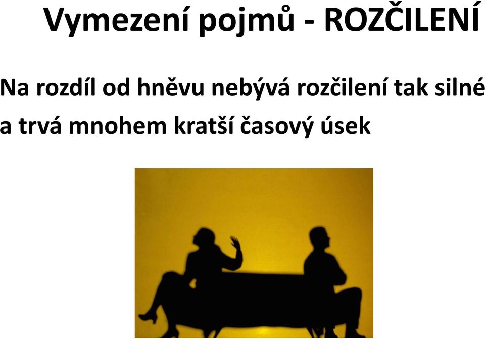 rozčilení tak silné a trvá