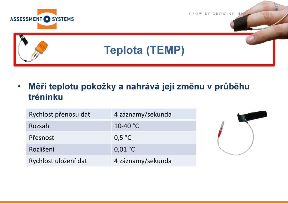 dat Rozsah 10-40 C Přesnost 0,5 C Rozlišení 0,01