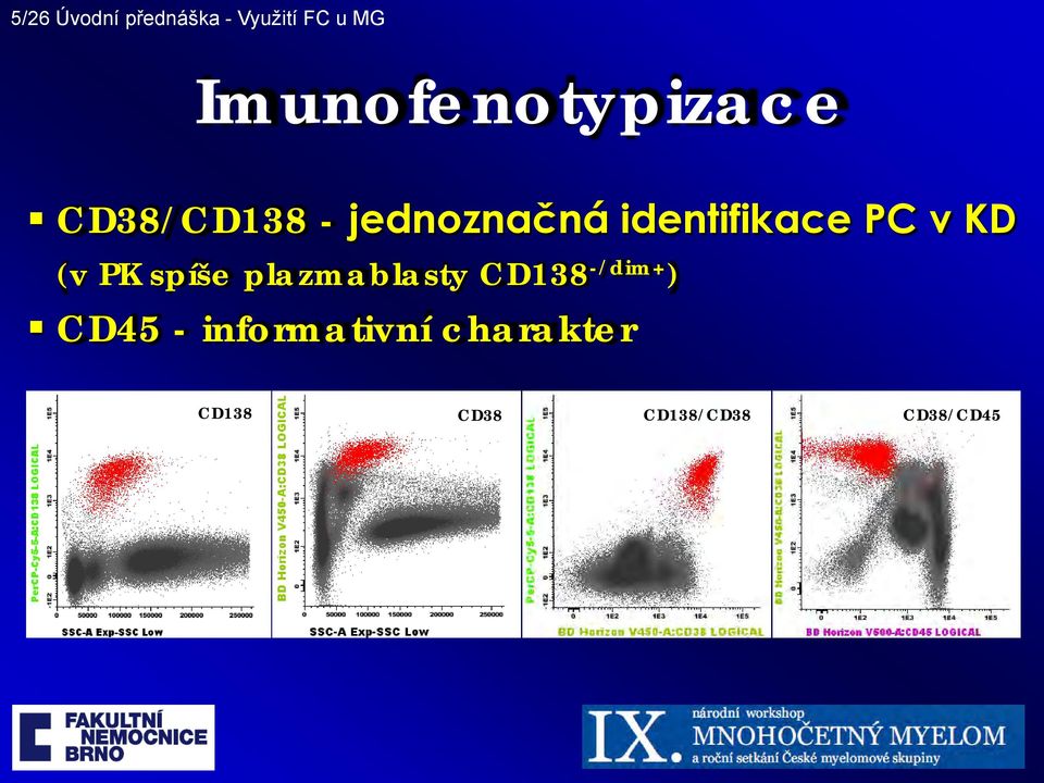 identifikace PC v KD (v PK spíše plazmablasty CD138