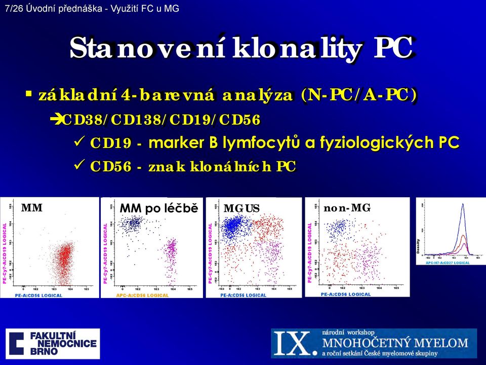 CD38/CD138/CD19/CD56 CD19 - marker B lymfocytů a