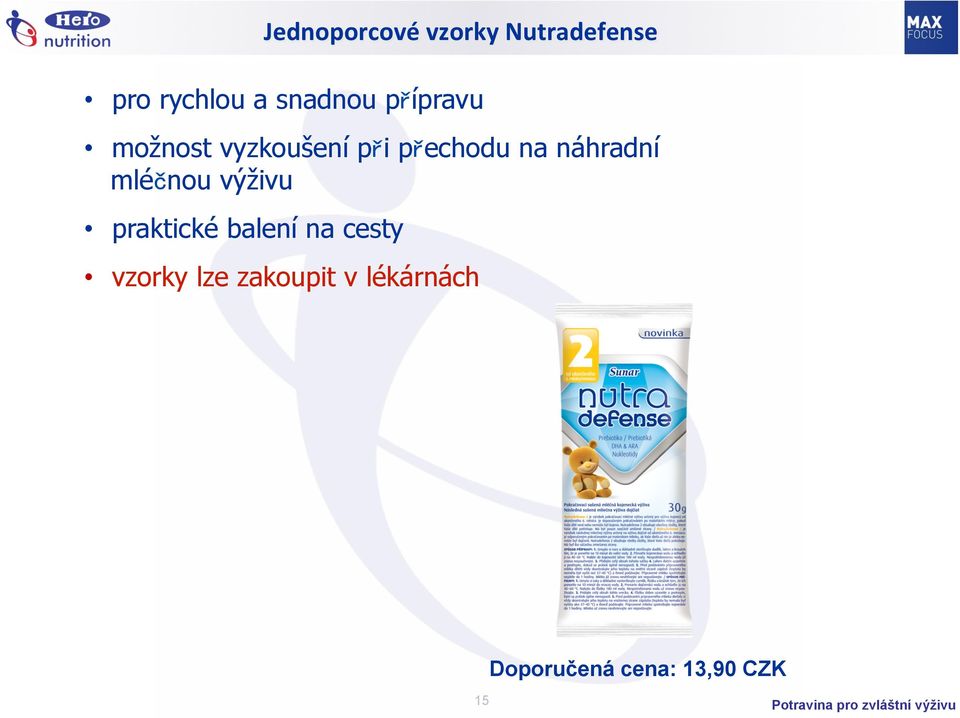 cesty Jednoporcové vzorky Nutradefense vzorky lze zakoupit