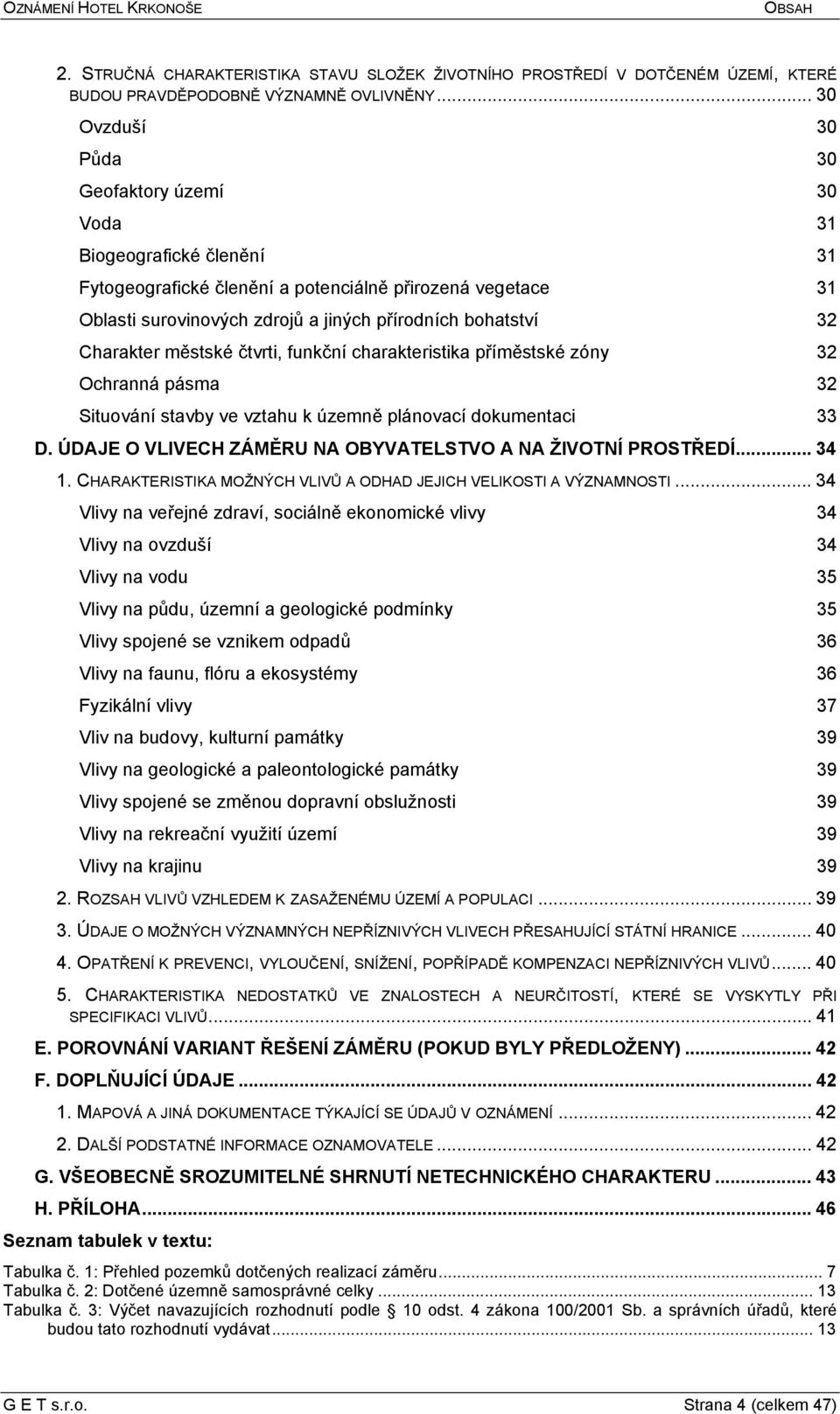 Charakter městské čtvrti, funkční charakteristika příměstské zóny 32 Ochranná pásma 32 Situování stavby ve vztahu k územně plánovací dokumentaci 33 D.