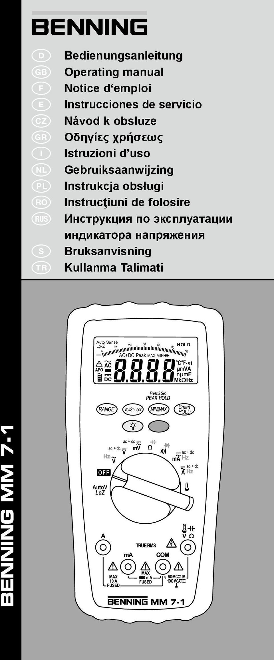 Gebruiksaanwijzing Instrukcja obsługi Instrucţiuni de folosire Инструкция