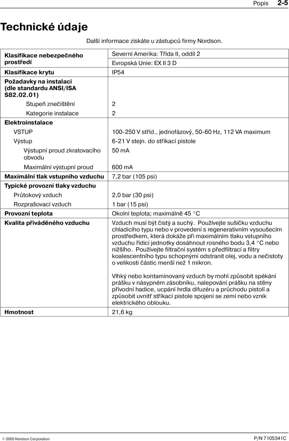 01) Stupeò zneèi tìní 2 Kategorie instalace 2 Elektroinstalace VSTUP 100 250 V støíd., jednofázový, 50 60 Hz, 112 VA maximum Výstup 6 21 V stejn.