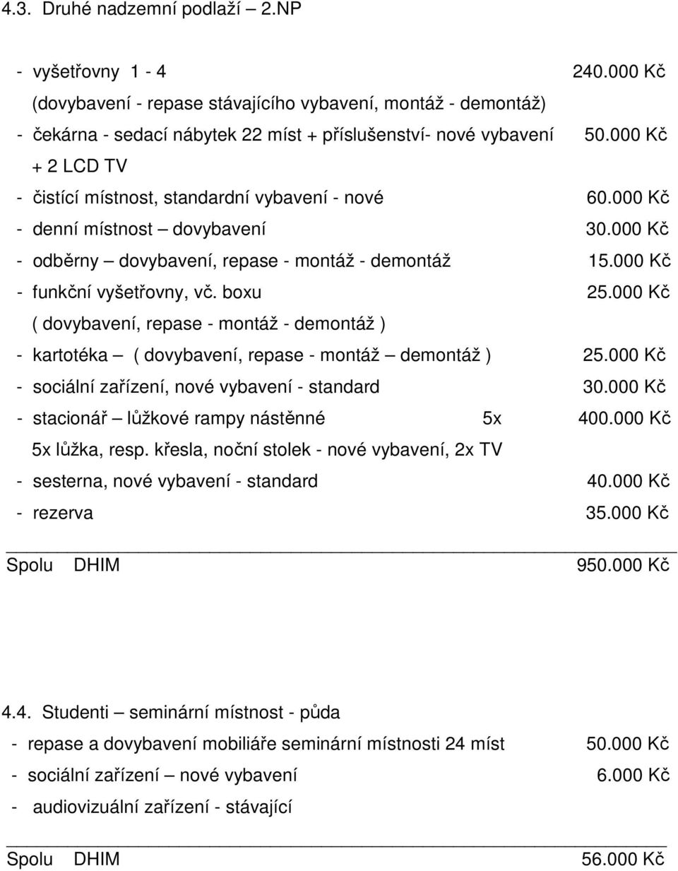 boxu 25.000 Kč ( dovybavení, repase - montáž - demontáž ) - kartotéka ( dovybavení, repase - montáž demontáž ) 25.000 Kč - sociální zařízení, nové vybavení - standard 30.