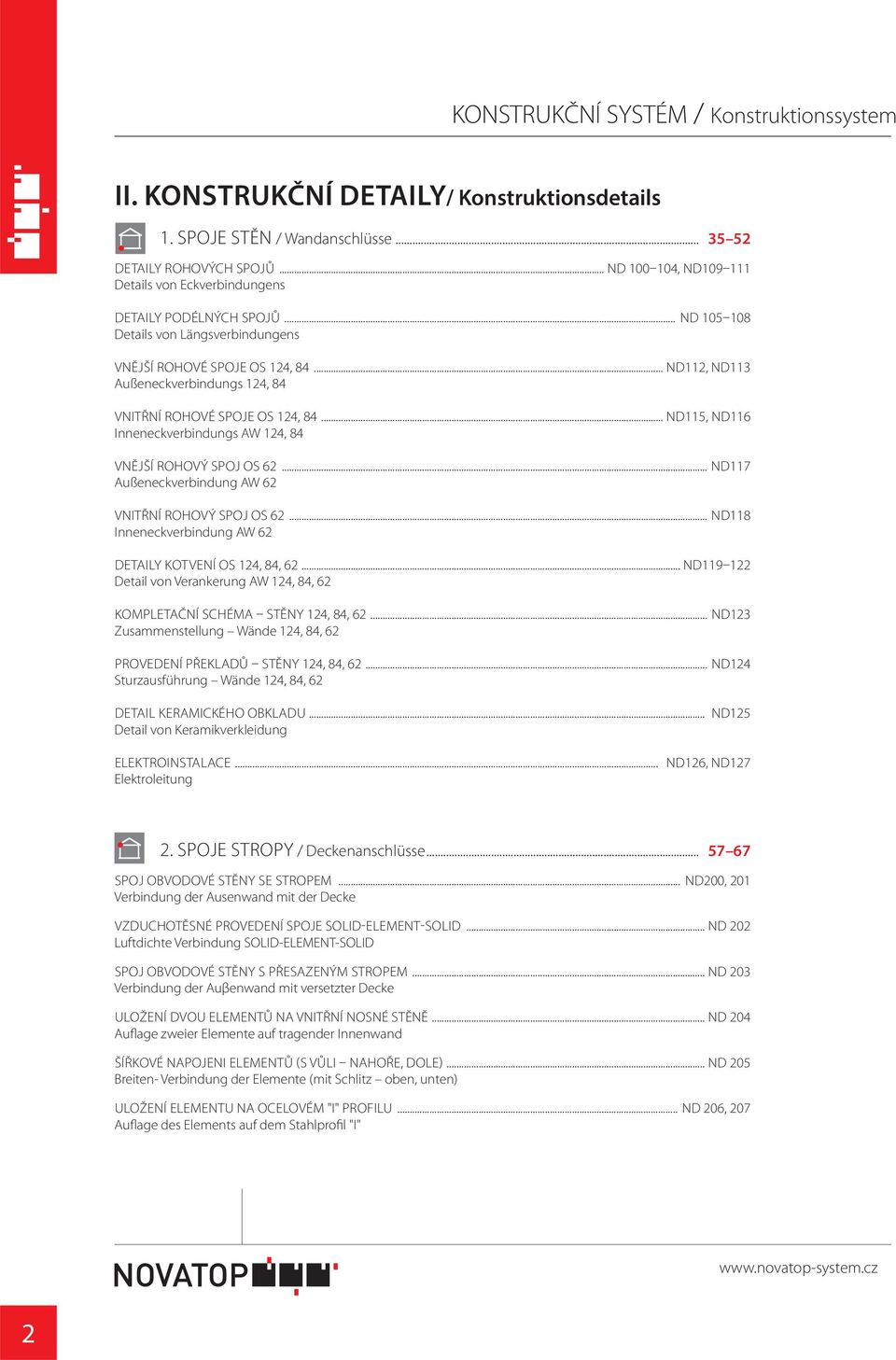 .. ND, ND6 Inneneckverbindungs AW, 8 VNĚJŠÍ ROHOVÝ SPOJ OS 6... ND7 Außeneckverbindung AW 6 VNITŘNÍ ROHOVÝ SPOJ OS 6... ND8 Inneneckverbindung AW 6 DETAILY KOTVENÍ OS, 8, 6.